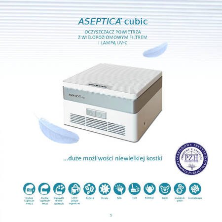 Aseptica Cubic (biały) dezynfektor powietrza z filtrem UV.